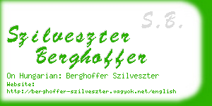 szilveszter berghoffer business card